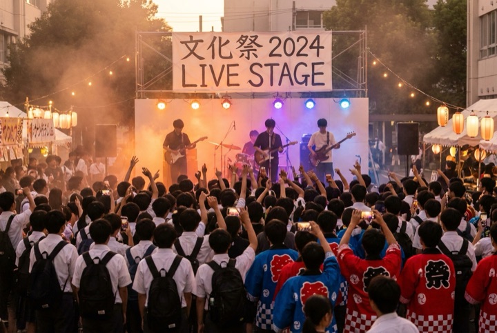 学園祭のライブステージの様子